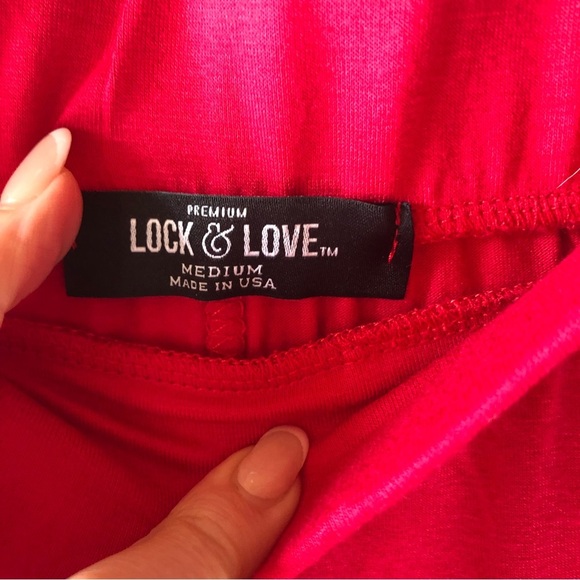 Lock & Love cherry red maxi skirt stretch and flare design size M - Picture 4 of 5